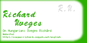 richard uveges business card