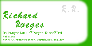 richard uveges business card